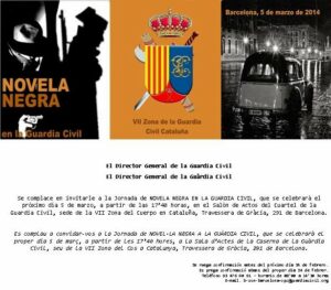 Barcelona 5 de marzo de 2014 – Novela Negra en la Guardia Civil