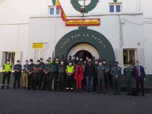 María Gámez visita la isla de La Palma para agradecer el trabajo de la Guardia Civil tras el fin de la emergencia volcánica