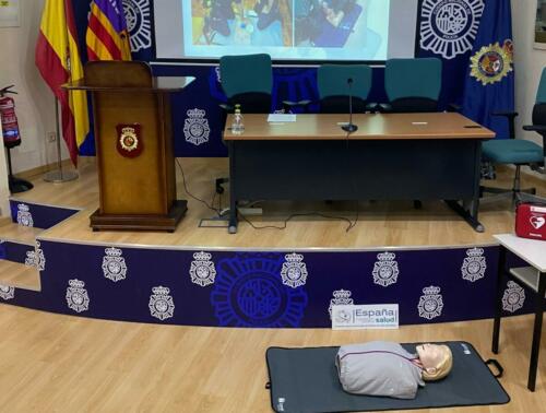 Acto oficial de cesión de ocho desfibriladores a la Policía Nacional en Baleares (1 de julio de 2021)